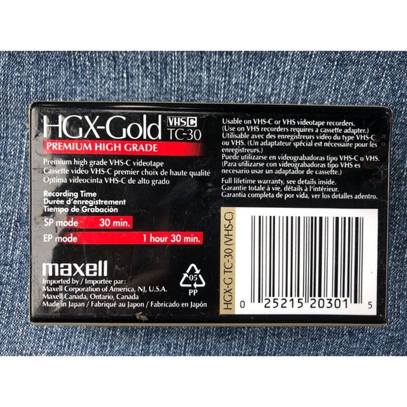 New Maxell VHS-C HGX-Gold TC-30 Camcorder Video Tape Cassette VHSC - Picture 3 of 3